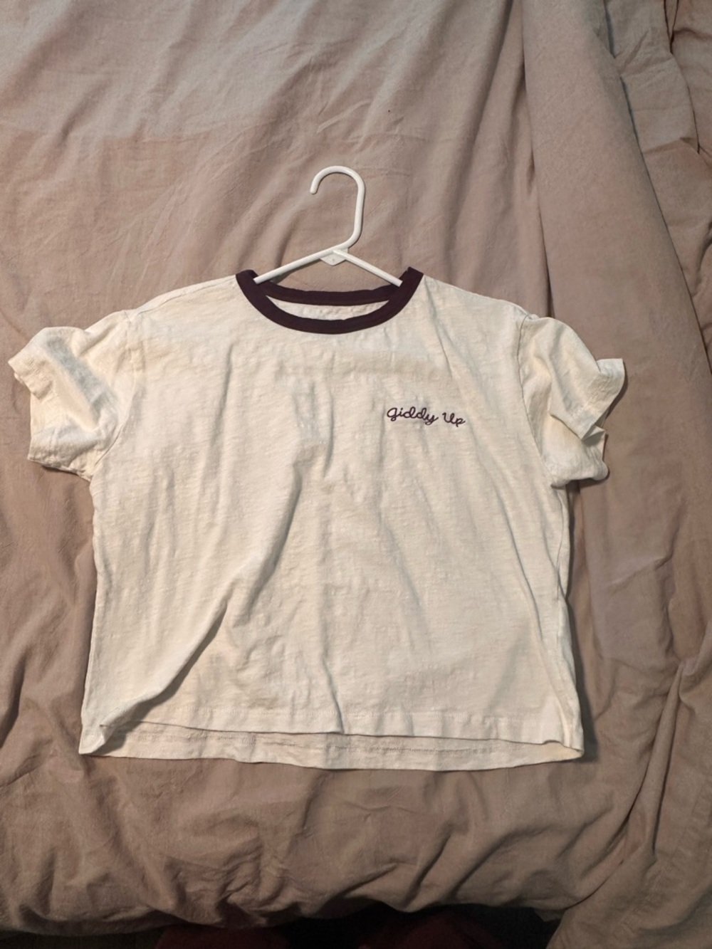 Giddy Up White Ringer Tee f